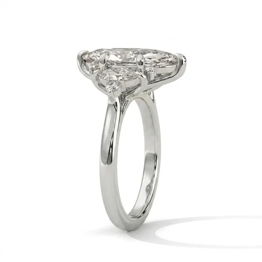 Elongated Hexagon Diamond Engagement Rings
